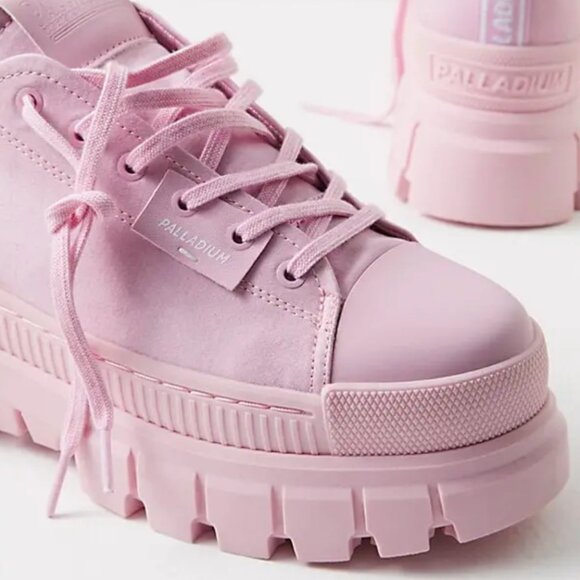 revolt lo textile chunky platform sneakers by palladium - misty pink - size 10 - Picture 1 of 4